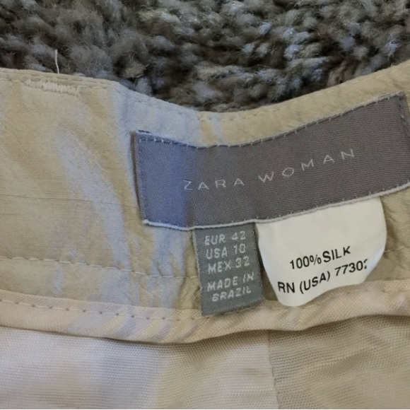 Zara woman fully lined pants NWOT 100% Silk US10 - Picture 7 of 11